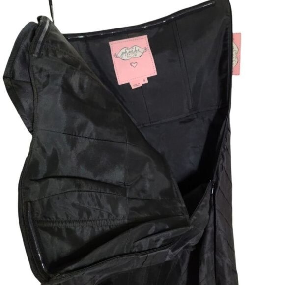 𝅺PHOEBE COUTURE Black 100% Silk Elegant Strapless Cocktail Dress Size 4 - Picture 13 of 16